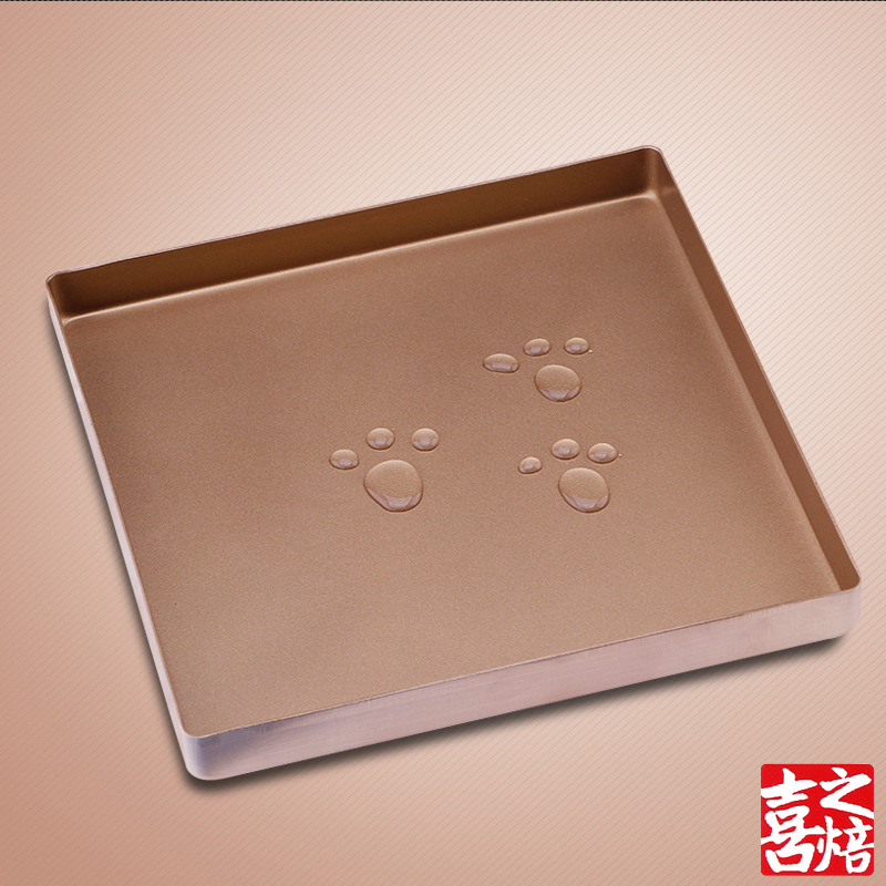 烘焙模具 喜之焙 正方形烤盤直角 金色蛋糕烤盤 不沾蛋糕卷28*28工廠,批發,進口,代購
