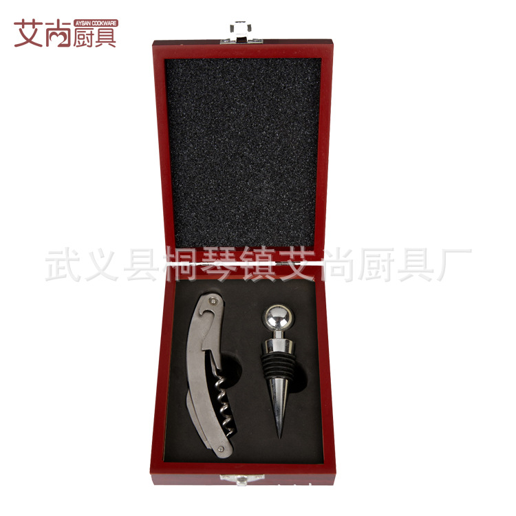 紅酒開瓶器套裝 木盒開瓶器套裝2件套 高檔禮品酒具套裝 可定製工廠,批發,進口,代購