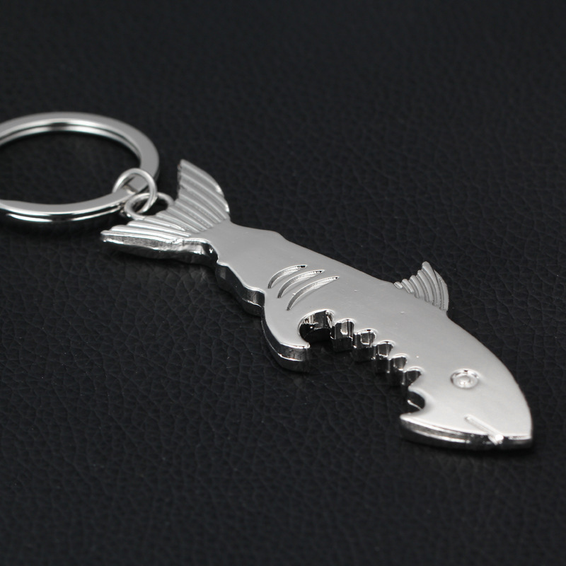 廠傢環保鋅合金光麵鯊魚開瓶器鑰匙扣商務實用禮品可印logo批發・進口・工廠・代買・代購