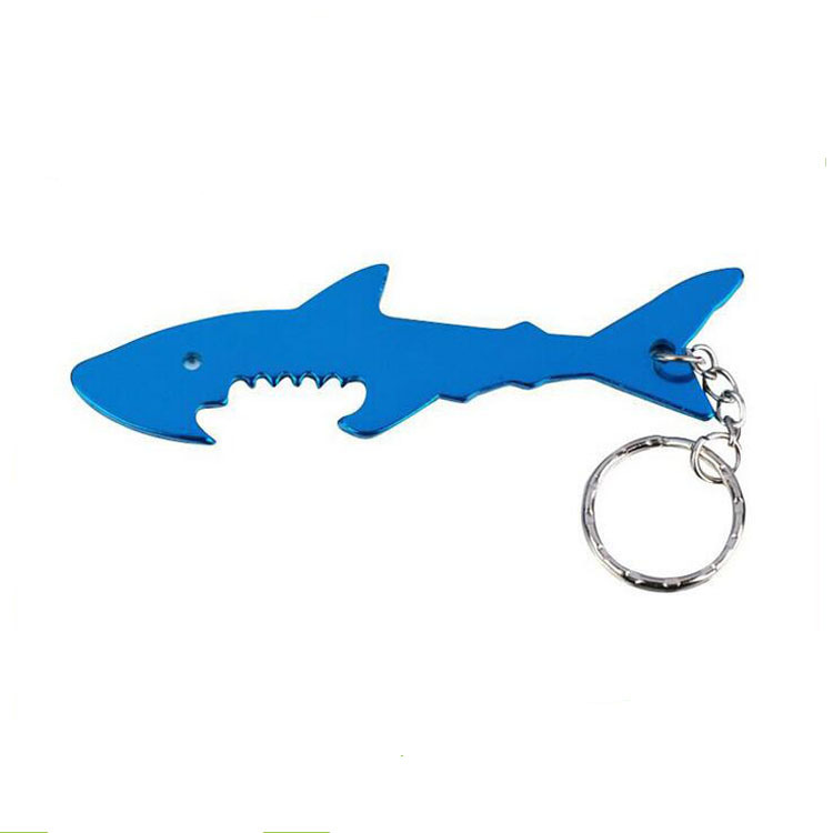 彩色簡易小動物造型鋁合金鑰匙扣 鯊魚型酒瓶開瓶器 野營必備工具批發・進口・工廠・代買・代購