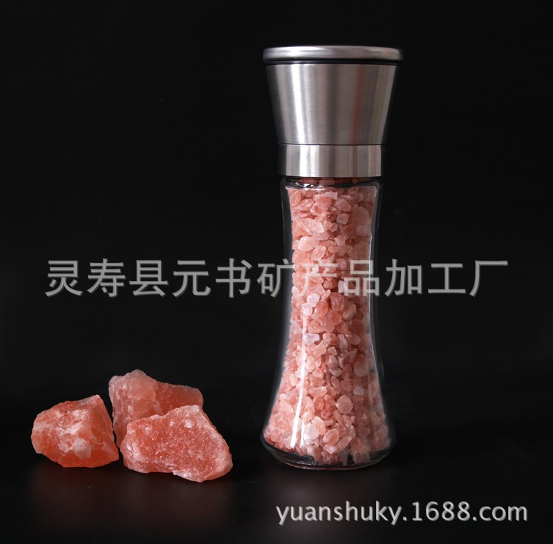 天然玫瑰鹽 顆粒水晶巖鹽 玫瑰鹽(帶研磨器）廠傢直銷 一件代發工廠,批發,進口,代購