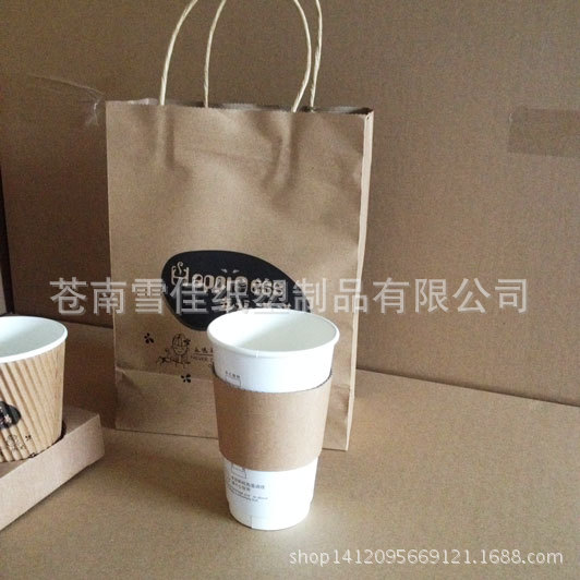 廠傢直銷定製一次性打包外賣雙杯手提杯架，牛皮紙杯架，6杯托批發・進口・工廠・代買・代購