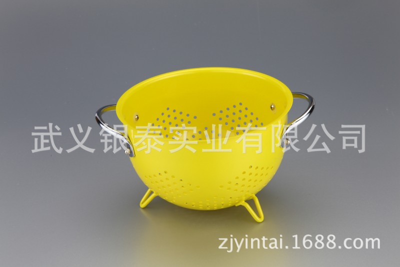 長期供應鐵質金屬彩色漏鍋/水果籃/colander,多色供選擇批發・進口・工廠・代買・代購