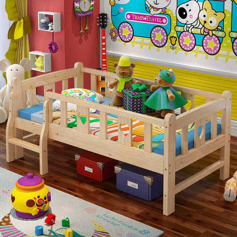 兒童床實木寶寶小床拼接帶護欄小孩床幼兒床工廠,批發,進口,代購