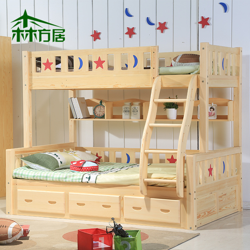 上下床實木雙層床兒童床 松木傢具高低子母床 成人特價批發定製工廠,批發,進口,代購