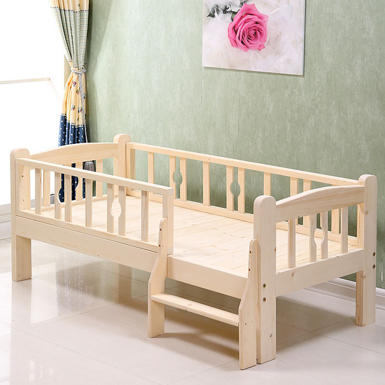 簡約松木床 現代實木兒童床 加密護欄床 小孩單人床 支持定製工廠,批發,進口,代購