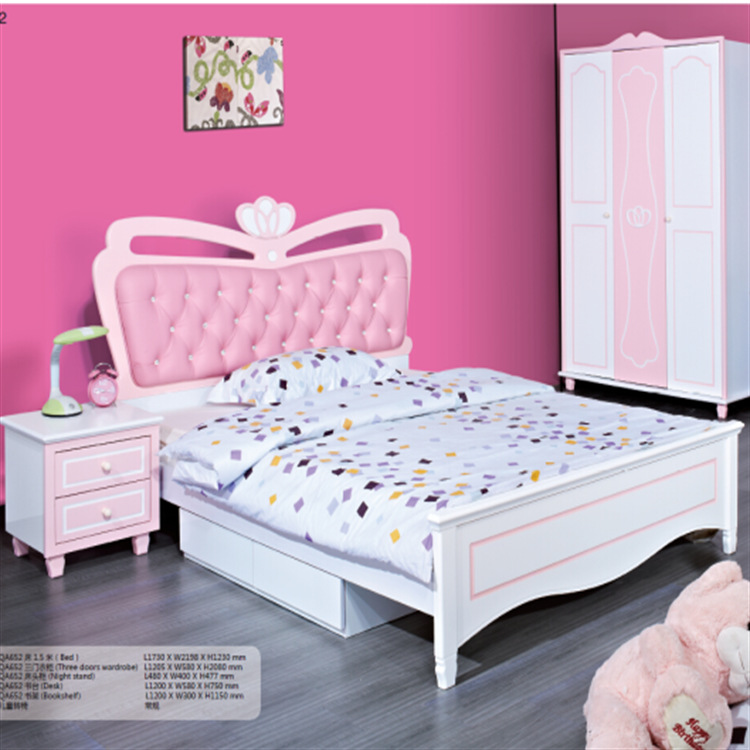 歐式兒童床 板式兒童傢具 粉色公主床 女童傢具 佛山床批發・進口・工廠・代買・代購