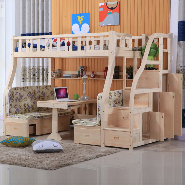 特價實木雙層簡約現代兒童子母床 傢用多功能上下鋪實木床批發工廠,批發,進口,代購