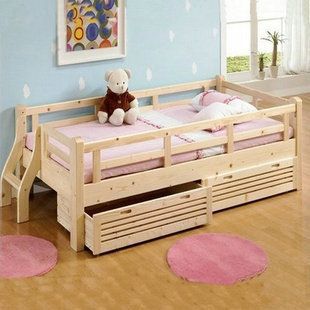 實木兒童床 兒童床 帶抽屜松木兒童床 踏步床工廠,批發,進口,代購