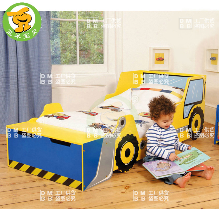豆米寶貝兒童傢具兒童床護欄床推土機床卡通床汽車床 帶儲物櫃工廠,批發,進口,代購