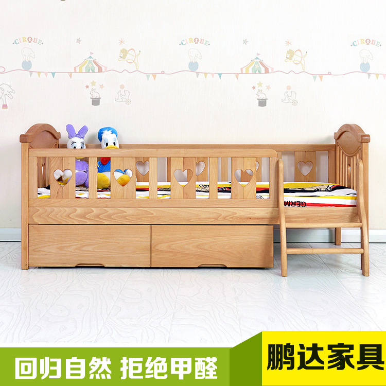 廠傢供應實木傢具多功能兒童床實木帶護欄嬰兒床環保小孩床兒童床批發・進口・工廠・代買・代購