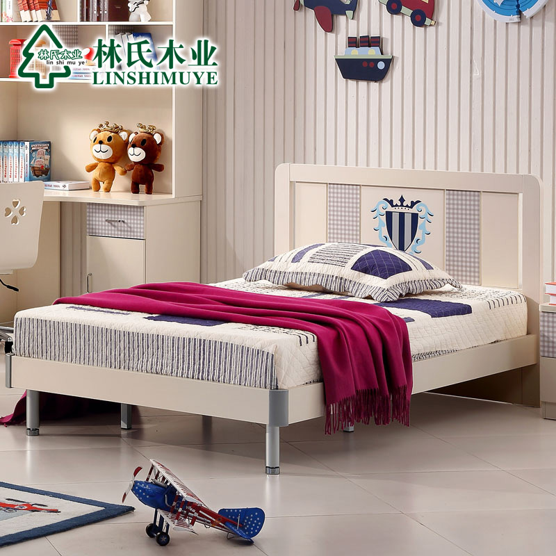 林氏木業青少年兒童床1.2 1.5米單人床板式床雙人床韓式傢具55001批發・進口・工廠・代買・代購