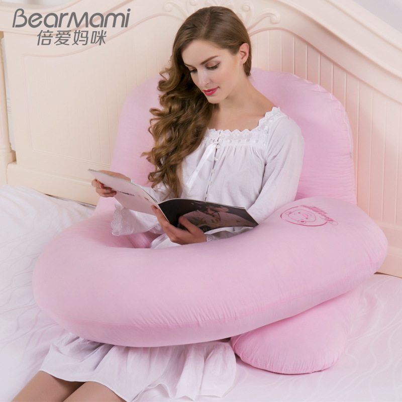 廠傢直銷孕婦枕定製護腰側睡枕u型枕靠枕來圖來樣定做  淡雅粉色工廠,批發,進口,代購