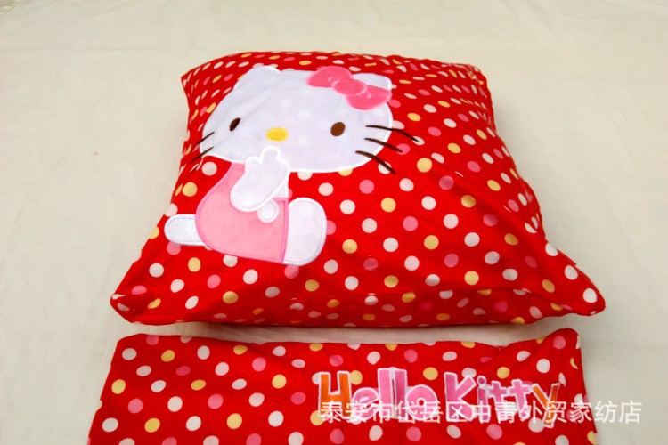 【中青外貿傢紡店】外貿出口原單卡通Hello kitty刺繡抱枕套45*45工廠,批發,進口,代購