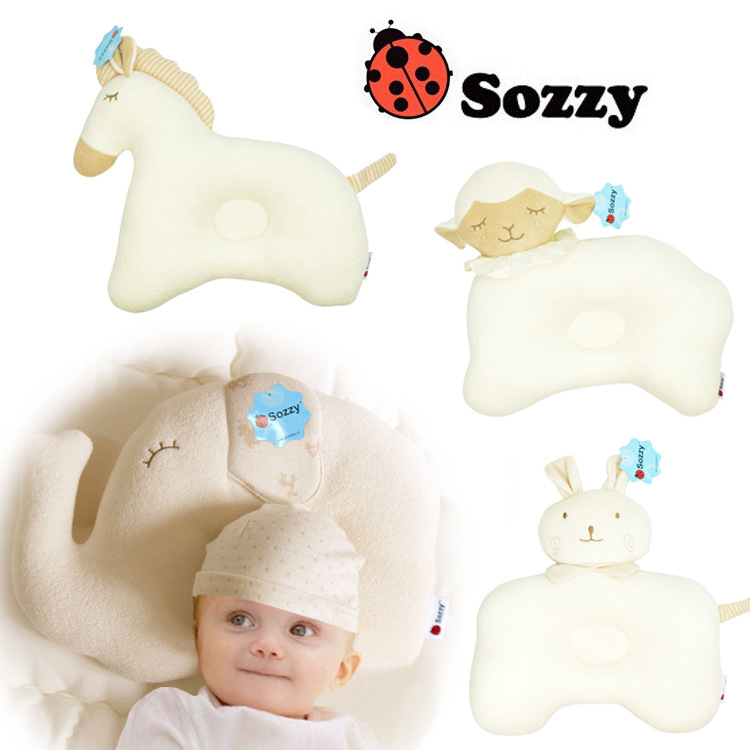 美國Sozzy兒童有機彩棉動物定型枕嬰兒枕 兼顧仰睡和側睡（零28元工廠,批發,進口,代購