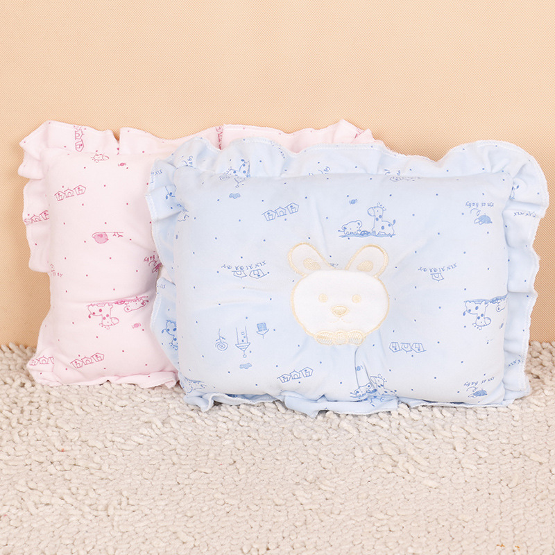 批發天鵝絨兒童純棉定型枕初生兒卡通小兔寶寶枕頭定型防偏頭枕頭工廠,批發,進口,代購