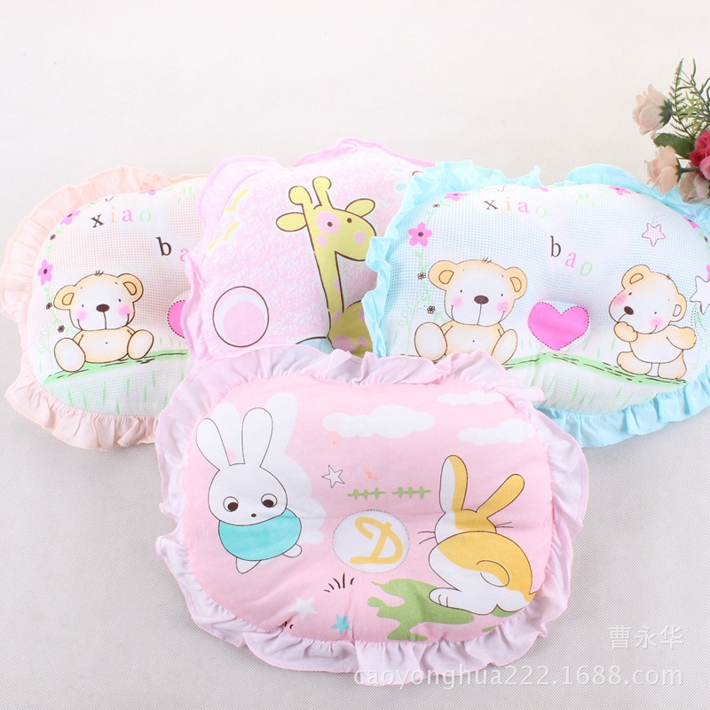 嬰兒枕頭定型枕春秋 新生幼兒花邊純棉枕頭寶寶定型枕防偏 5822工廠,批發,進口,代購