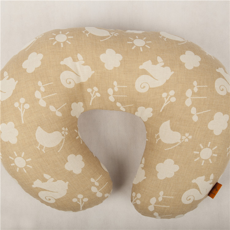 日本進口有機棉U型枕 純棉卡其色嬰兒小枕頭 矯正睡姿柔軟靠枕工廠,批發,進口,代購