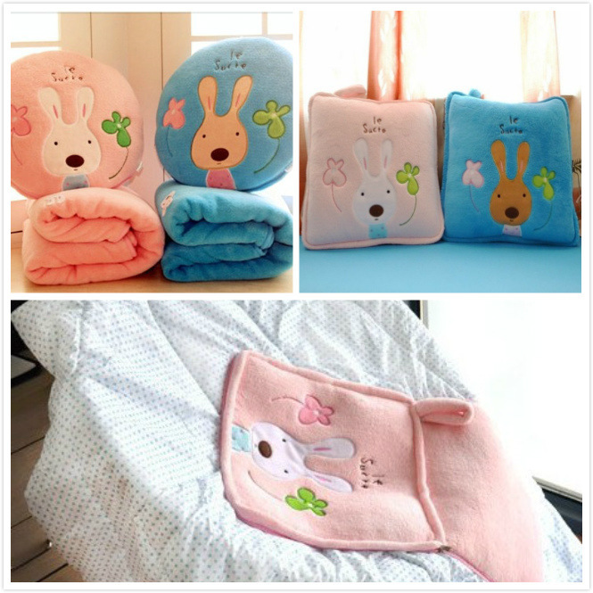 砂糖兔兩用空調毯 卡通兔子兒童珊瑚絨毛毯空調被純棉空調被批發・進口・工廠・代買・代購