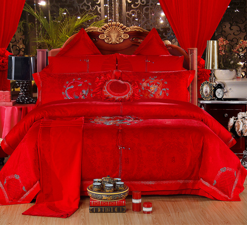 專註婚慶系列 中國風龍鳳配婚禮九件套多件套床上用品批發 正品工廠,批發,進口,代購