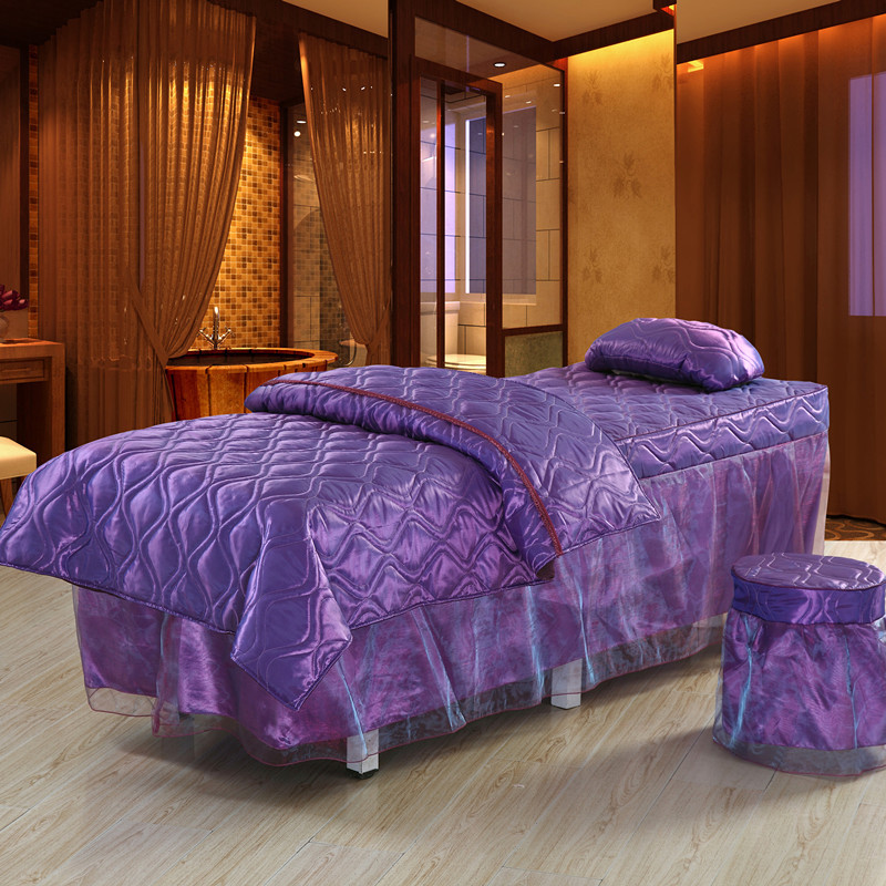 廠傢直銷 新款美容床罩四件套紫蕾絲美體熏蒸按摩床專用特價批發工廠,批發,進口,代購