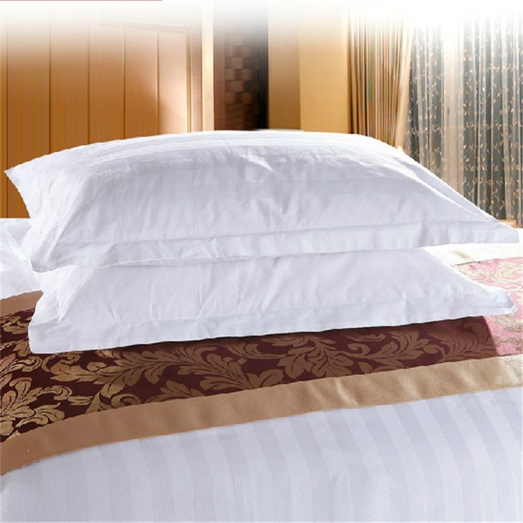 酒店純白緞條紋枕套賓館全棉舒適枕頭套枕袋現貨批發會所床上用品工廠,批發,進口,代購