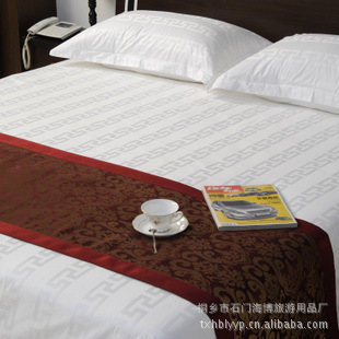 賓館酒店高檔床旗 床上用品絲綢床尾墊 床尾巾床上裝飾墊 桌旗工廠,批發,進口,代購