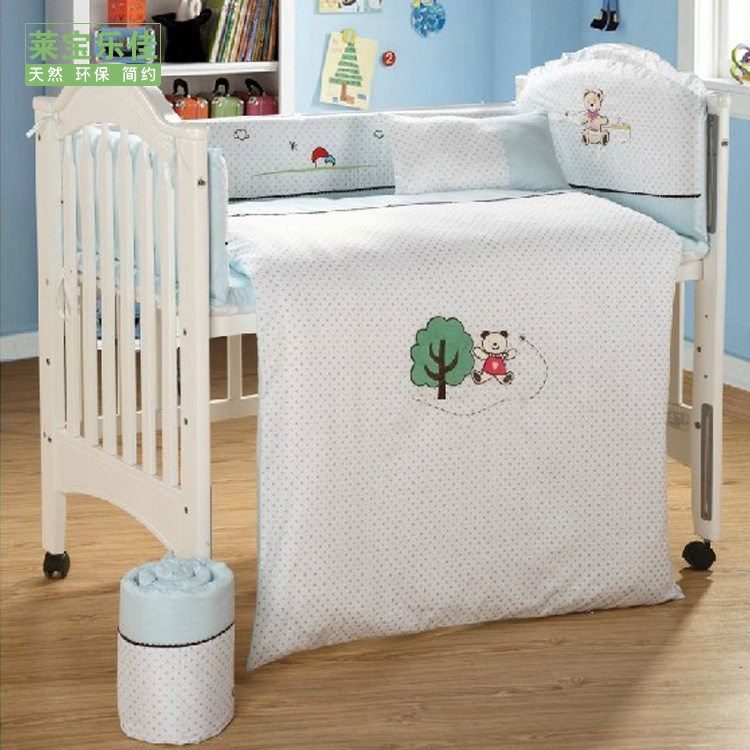 可拆洗嬰兒床上用品套件寶寶純棉 嬰兒床品四件套床圍床靠批發・進口・工廠・代買・代購