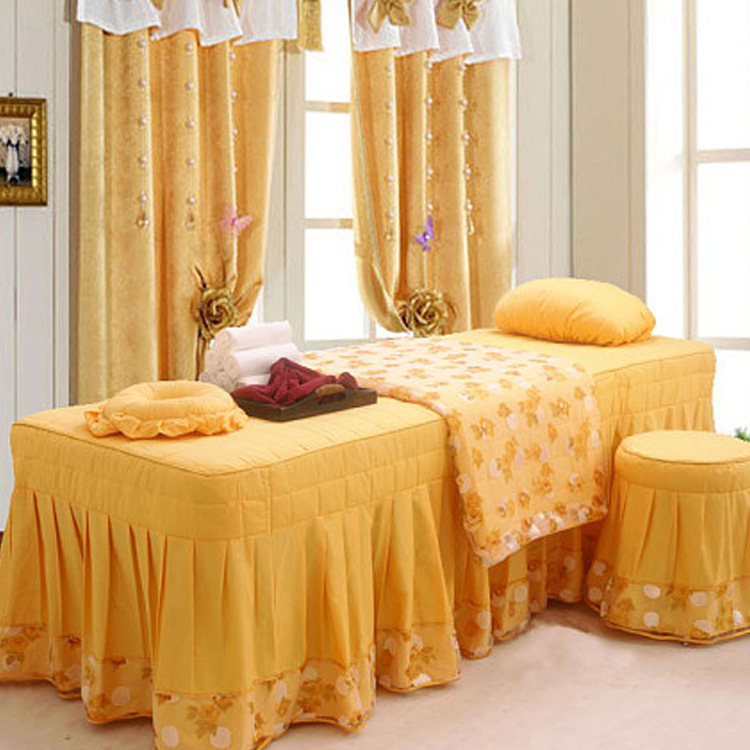 高檔美容床罩純棉黃色 100%Cotton Bedspread-Yellow批發・進口・工廠・代買・代購