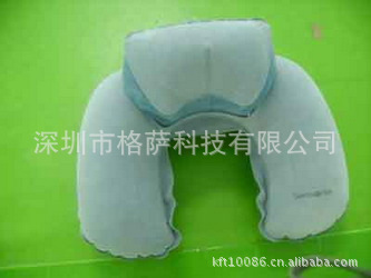 【廠傢直銷】1U型PVC充氣枕，植絨枕(帶拉帶.有枕頭充氣枕）工廠,批發,進口,代購
