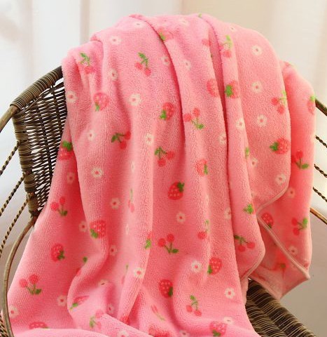 供應批發 日單草莓毯子 空調毯子 嬰兒毛毯 珊瑚絨毛毯 床單批發・進口・工廠・代買・代購