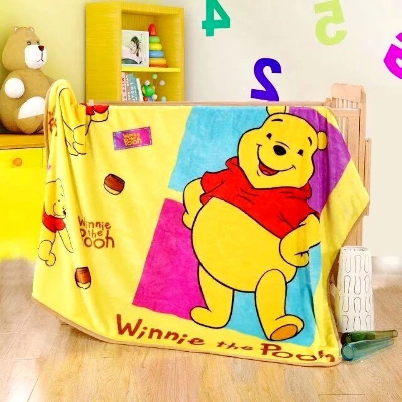 迪士尼小熊維尼Winnie 兒童卡通毛毯黃色珊瑚絨毛毯 1*1.4米工廠,批發,進口,代購