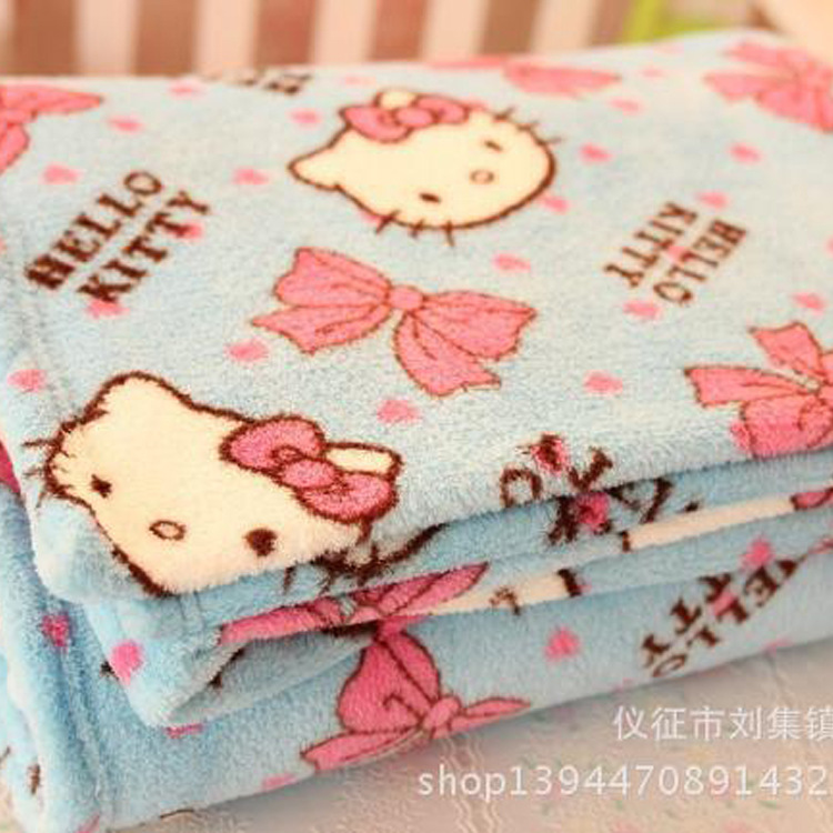 Hello Kitty系列蝴蝶結凱蒂貓珊瑚絨毛毯空調毯蓋毯卡通床單批發批發・進口・工廠・代買・代購