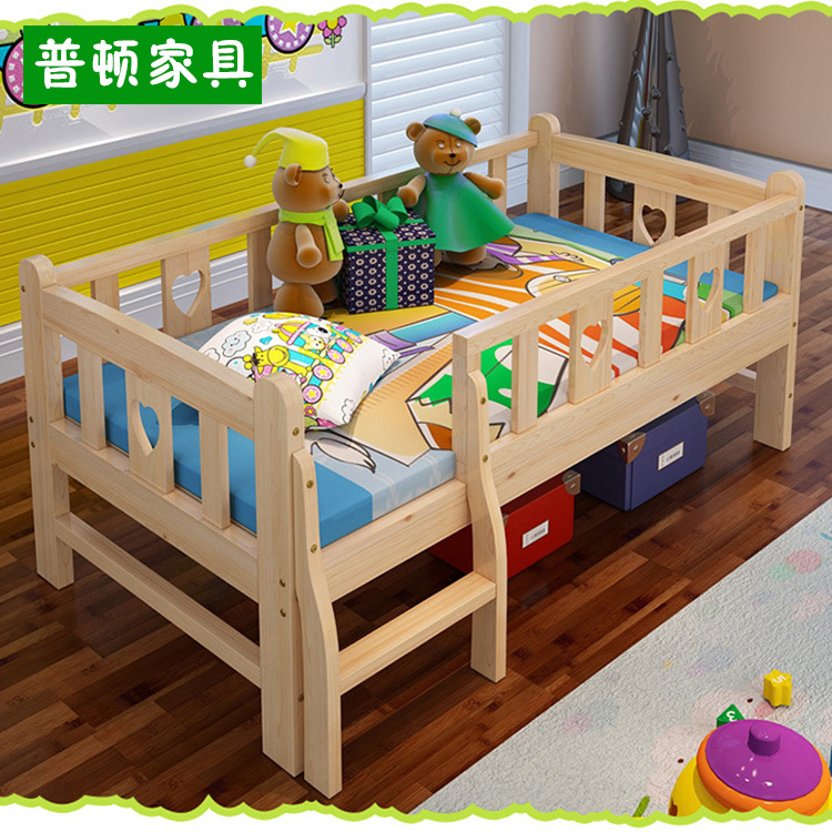 新款實木兒童床 帶護欄男孩女孩松木床 嬰兒床 1.5米寶寶床批發・進口・工廠・代買・代購