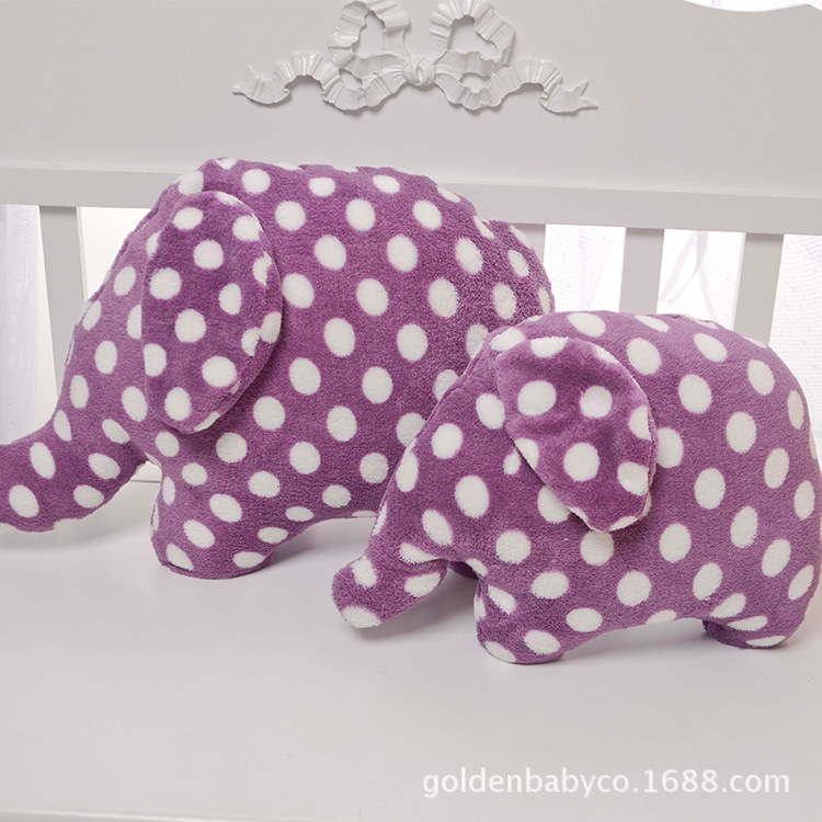 優質可愛紫色波點大象抱枕毯子 現貨批發 支持一件代發批發・進口・工廠・代買・代購