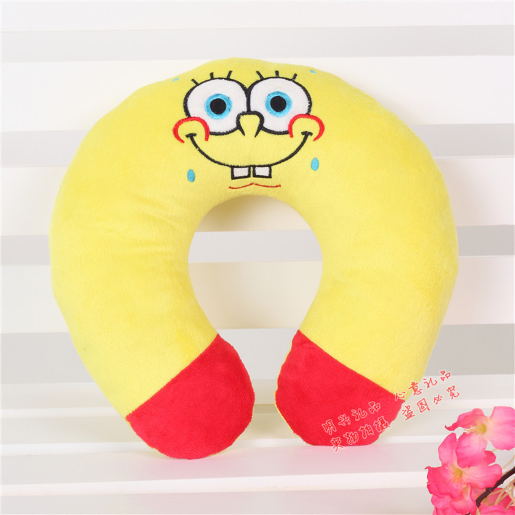 海綿寶寶SpongeBob u型枕頭 護頸枕 旅行枕 午睡枕 超柔電繡圖批發・進口・工廠・代買・代購