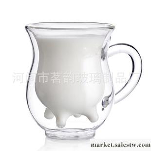 混批廠家直銷高硼玻璃雙層杯 創意牛奶杯 玻璃杯 耐高溫杯子茶具工廠,批發,進口,代購