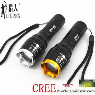 獵人戶外強光手電筒 LED CREE T6伸縮變焦遠射強光手電 自行車燈批發・進口・工廠・代買・代購