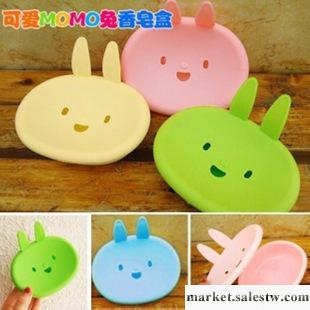 新款批發 韓國卡通MOMO兔香皂盒 創意兔頭香皂盒 肥皂盒綠色粉色工廠,批發,進口,代購