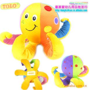 TOLO八爪魚刺繡搖鈴 聲音動聽 嬰兒玩具工廠,批發,進口,代購