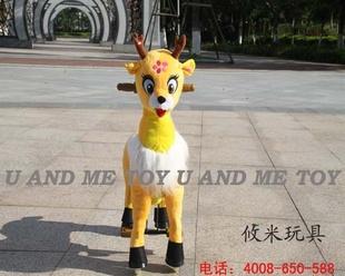專利非電動諸葛馬廠家批發 兒童騎乘玩具 毛絨仿真動物 梅花鹿工廠,批發,進口,代購