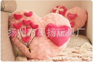 玫瑰絨一心兩意情侶靠墊心形抱枕 毛絨玩具批發 七夕節禮物工廠,批發,進口,代購