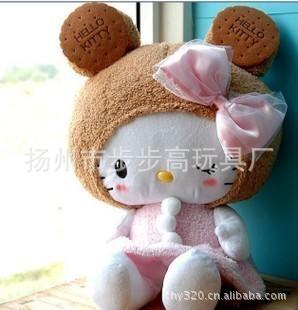 外貿尾單！KT貓餅干毛絨玩具/凱蒂貓毛絨公仔/抱枕 生日禮物工廠,批發,進口,代購