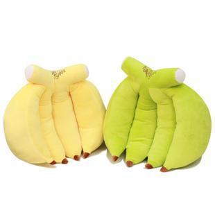 批發 毛絨玩具 水果系列 香蕉靠枕 抱枕 黃綠色 家居飾品工廠,批發,進口,代購