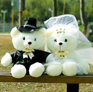 廠家批發婚紗熊情侶對熊婚慶婚車飾品毛絨玩具公仔情人節工廠,批發,進口,代購