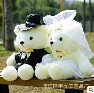 特價 批發 婚紗熊情侶對熊公仔 婚慶婚車飾品 毛絨玩具 結婚禮物工廠,批發,進口,代購