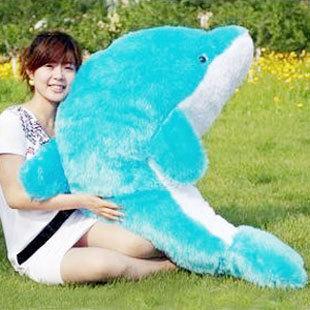 廠家批發貨源布娃娃毛絨玩具 超大號2米藍色海豚公仔 女生抱枕工廠,批發,進口,代購