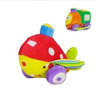 廠家直銷 毛絨玩具 嬰幼兒益智玩具 帶BB器手搖鈴飛機火車81233工廠,批發,進口,代購