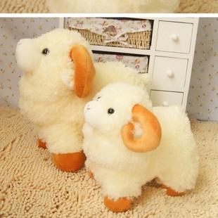 一件代發毛絨動物米黃綿羊布娃娃 可愛親子玩具 幼兒園教具禮品工廠,批發,進口,代購