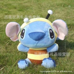 批發 正版星際寶貝Stitch史迪奇公仔蜜蜂史迪仔公仔娃娃毛絨玩具工廠,批發,進口,代購